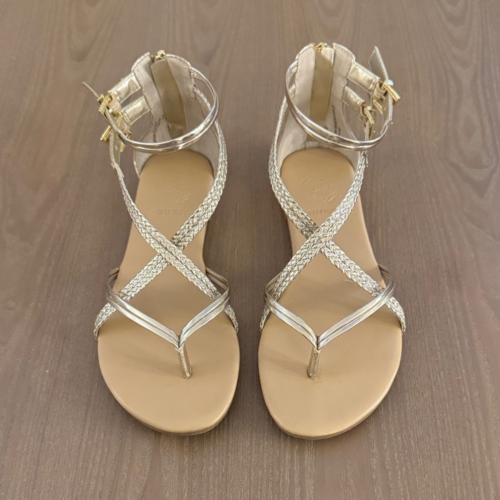 Guess Women's Metallic Strappy Sandals